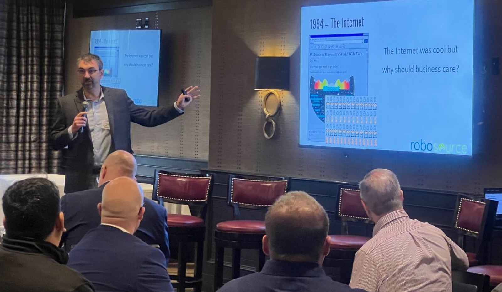 Jason Beutler delivering his '1994 — The Internet' keynote