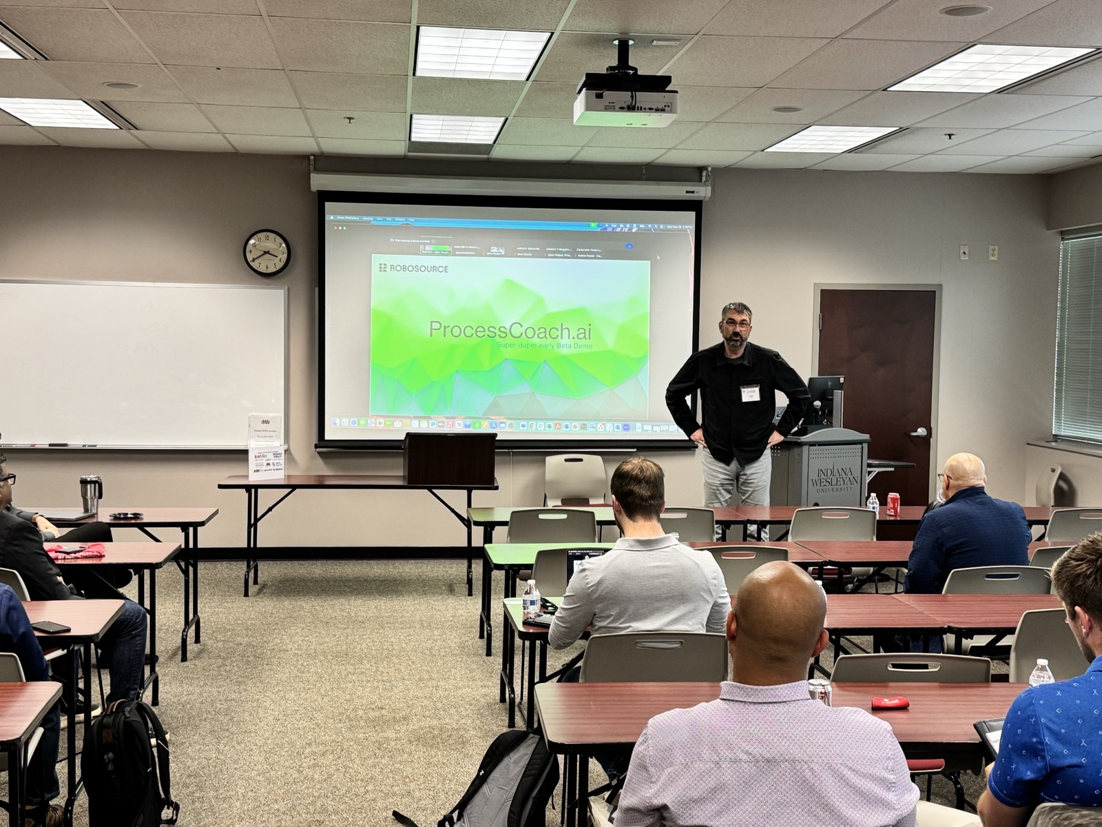 Jason Beutler demoing ProcessCoach.ai at Indiana Wesleyan University