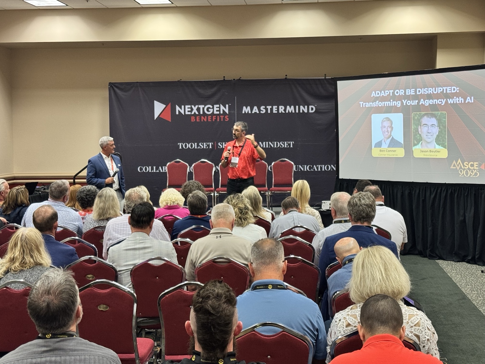 Jason Beutler presenting 'Adapt or Be Disrupted' at the NextGen Benefits Mastermind