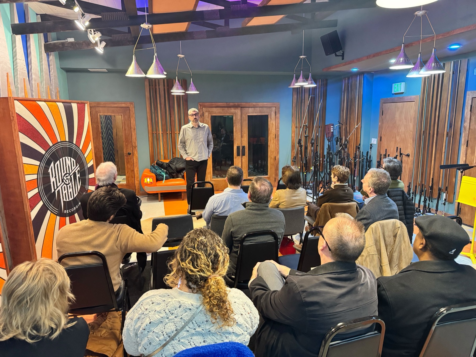 Jason Beutler speaking at Round Table Recording studio